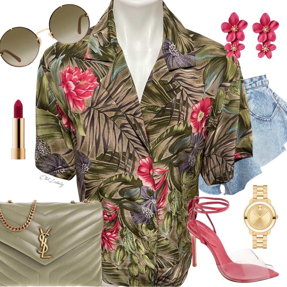 VINTAGE SILK FLORAL BLOUSE
